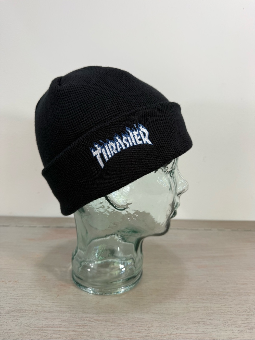 Thrasher Magazine Beanie Blue Ice Flame Logo JDM Japan Release Tryon Co. Skater